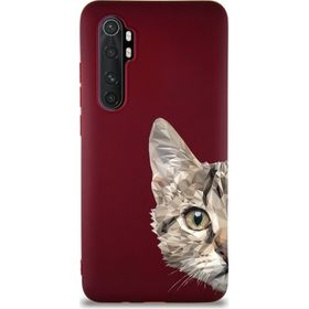 Printify Xiaomi Mi Note 10 Lite Soft Premier Kapak Catface Tasarımlı Silikon Cep Telefonu Kılıfı
