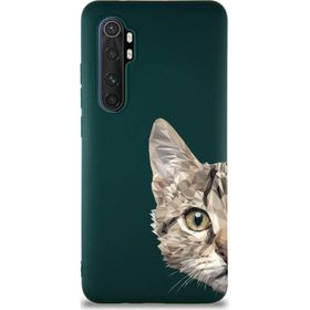 Printify Xiaomi Mi Note 10 Lite Soft Premier Kapak Catface Tasarımlı Silikon Cep Telefonu Kılıfı