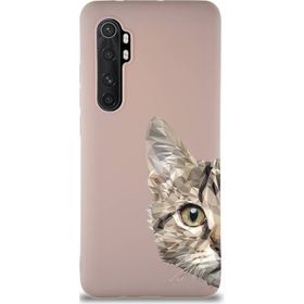 Printify Xiaomi Mi Note 10 Lite Soft Premier Kapak Catface Tasarımlı Silikon Cep Telefonu Kılıfı