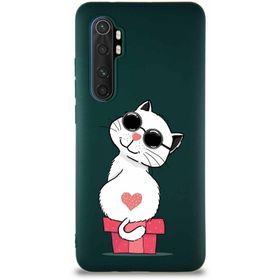 Printify Xiaomi Mi Note 10 Lite Soft Premier Kapak Coolcat Tasarımlı Silikon Cep Telefonu Kılıfı