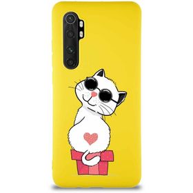 Printify Xiaomi Mi Note 10 Lite Soft Premier Kapak Coolcat Tasarımlı Silikon Cep Telefonu Kılıfı