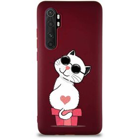 Printify Xiaomi Mi Note 10 Lite Soft Premier Kapak Coolcat Tasarımlı Silikon Cep Telefonu Kılıfı