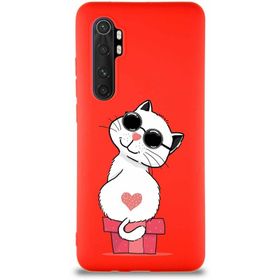Printify Xiaomi Mi Note 10 Lite Soft Premier Kapak Coolcat Tasarımlı Silikon Cep Telefonu Kılıfı