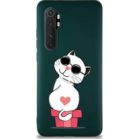 Printify Xiaomi Mi Note 10 Lite Soft Premier Kapak Coolcat Tasarımlı Silikon Cep Telefonu Kılıfı