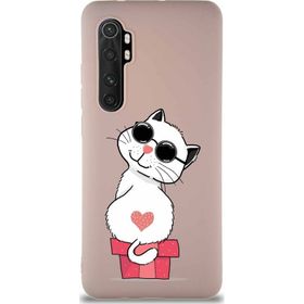 Printify Xiaomi Mi Note 10 Lite Soft Premier Kapak Coolcat Tasarımlı Silikon Cep Telefonu Kılıfı