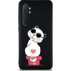 Printify Xiaomi Mi Note 10 Lite Soft Premier Kapak Coolcat Tasarımlı Silikon Cep Telefonu Kılıfı