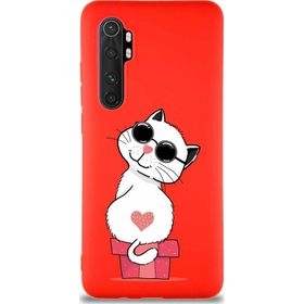 Printify Xiaomi Mi Note 10 Lite Soft Premier Kapak Coolcat Tasarımlı Silikon Cep Telefonu Kılıfı