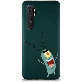 Printify Xiaomi Mi Note 10 Lite Soft Premier Kapak Plankton Tasarımlı Silikon Cep Telefonu Kılıfı