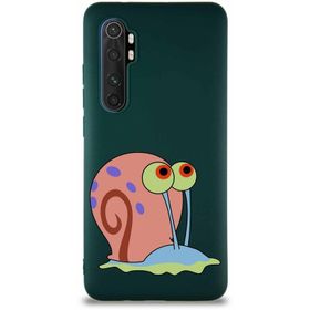 Printify Xiaomi Mi Note 10 Lite Soft Premier Kapak Salyangoz Gary Tasarımlı Silikon Cep Telefonu Kılıfı