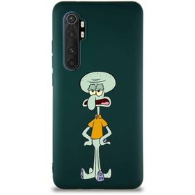 Printify Xiaomi Mi Note 10 Lite Soft Premier Kapak Squidward Dokunaç Tasarımlı Silikon Cep Telefonu Kılıfı
