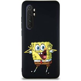Printify Xiaomi Mi Note 10 Lite Soft Premier Kapak Sünger Bob Tasarımlı Silikon Cep Telefonu Kılıfı