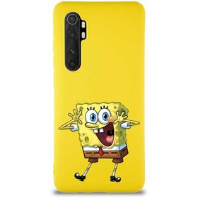 Printify Xiaomi Mi Note 10 Lite Soft Premier Kapak Sünger Bob Tasarımlı Silikon Cep Telefonu Kılıfı