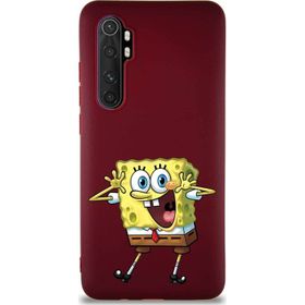 Printify Xiaomi Mi Note 10 Lite Soft Premier Kapak Sünger Bob Tasarımlı Silikon Cep Telefonu Kılıfı
