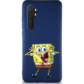 Printify Xiaomi Mi Note 10 Lite Soft Premier Kapak Sünger Bob Tasarımlı Silikon Cep Telefonu Kılıfı