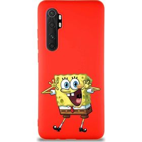 Printify Xiaomi Mi Note 10 Lite Soft Premier Kapak Sünger Bob Tasarımlı Silikon Cep Telefonu Kılıfı