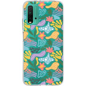 Printify Xiaomi Poco M3 Uyumlu Kamera Korumalı Kapak Memphis Desen Tasarımlı Şeffaf Cep Telefonu Kılıfı