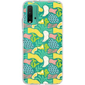 Printify Xiaomi Poco M3 Uyumlu Kamera Korumalı Kapak Memphis Desen Tasarımlı Şeffaf Cep Telefonu Kılıfı