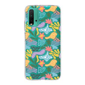 Printify Xiaomi Poco M3 Uyumlu Kamera Korumalı Kapak Memphis Desen Tasarımlı Şeffaf Cep Telefonu Kılıfı