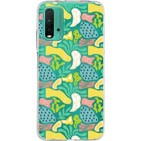 Printify Xiaomi Poco M3 Uyumlu Kamera Korumalı Kapak Memphis Desen Tasarımlı Şeffaf Cep Telefonu Kılıfı