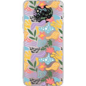Printify Xiaomi Poco X3 NFC Uyumlu Kamera Korumalı Kapak Memphis Desen Tasarımlı Şeffaf Cep Telefonu Kılıfı