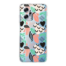 Printify Xiaomi Poco X4 GT Uyumlu Kamera Korumalı Kapak Memphis Desen Tasarımlı Şeffaf Cep Telefonu Kılıfı
