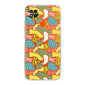 Printify Xiaomi Redmi 10 Uyumlu Kamera Korumalı Kapak Memphis Desen Tasarımlı Şeffaf Cep Telefonu Kılıfı