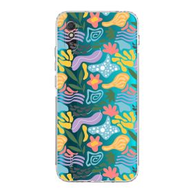 Printify Xiaomi Redmi 9A Uyumlu Kamera Korumalı Kapak Memphis Desen Tasarımlı Şeffaf Cep Telefonu Kılıfı
