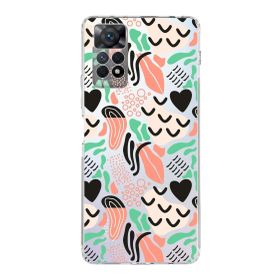 Printify Xiaomi Redmi Note 11 Pro 5G Uyumlu Kamera Korumalı Kapak Memphis Desen Tasarımlı Şeffaf Cep Telefonu Kılıfı