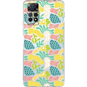 Printify Xiaomi Redmi Note 11 Pro 5G Uyumlu Kamera Korumalı Kapak Memphis Desen Tasarımlı Şeffaf Cep Telefonu Kılıfı