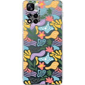 Printify Xiaomi Redmi Note 11 Pro Plus 5G Uyumlu Kamera Korumalı Kapak Memphis Desen Tasarımlı Şeffaf Cep Telefonu Kılıfı