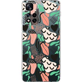 Printify Xiaomi Redmi Note 11 Pro Plus 5G Uyumlu Kamera Korumalı Kapak Memphis Desen Tasarımlı Şeffaf Cep Telefonu Kılıfı