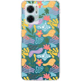 Printify Xiaomi Redmi Note 11E Uyumlu Kamera Korumalı Kapak Memphis Desen Tasarımlı Şeffaf Cep Telefonu Kılıfı