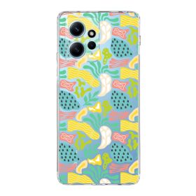 Printify Xiaomi Redmi Note 12 4g Uyumlu Kamera Korumalı Kapak Memphis Desen Tasarımlı Şeffaf Cep Telefonu Kılıfı