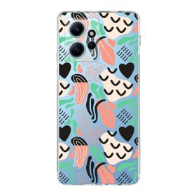 Printify Xiaomi Redmi Note 12 4g Uyumlu Kamera Korumalı Kapak Memphis Desen Tasarımlı Şeffaf Cep Telefonu Kılıfı