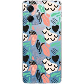 Printify Xiaomi Redmi Note 12 5g Uyumlu Kamera Korumalı Kapak Memphis Desen Tasarımlı Şeffaf Cep Telefonu Kılıfı