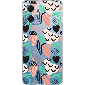 Printify Xiaomi Redmi Note 12 5g Uyumlu Kamera Korumalı Kapak Memphis Desen Tasarımlı Şeffaf Cep Telefonu Kılıfı