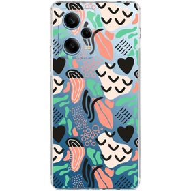 Printify Xiaomi Redmi Note 12 Pro 5g Uyumlu Kamera Korumalı Kapak Memphis Desen Tasarımlı Şeffaf Cep Telefonu Kılıfı