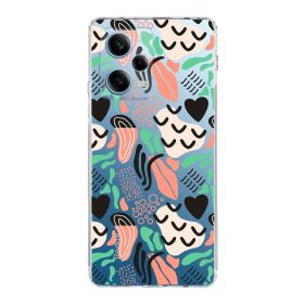 Printify Xiaomi Redmi Note 12 Pro 5g Uyumlu Kamera Korumalı Kapak Memphis Desen Tasarımlı Şeffaf Cep Telefonu Kılıfı