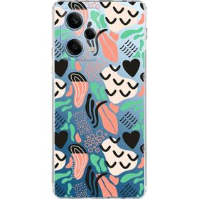 Printify Xiaomi Redmi Note 12 Pro 5g Uyumlu Kamera Korumalı Kapak Memphis Desen Tasarımlı Şeffaf Cep Telefonu Kılıfı