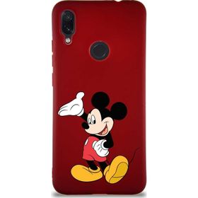Printify Xiaomi Redmi Note 7 Pro Soft Premier Kapak Mickey Mouse-C Tasarımlı Silikon Cep Telefonu Kılıfı