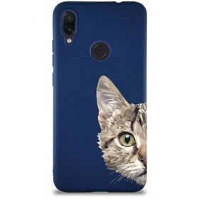 Printify Xiaomi Redmi Note 7 Soft Premier Kapak Catface Tasarımlı Silikon Cep Telefonu Kılıfı