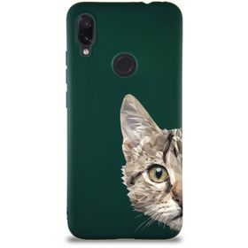 Printify Xiaomi Redmi Note 7 Soft Premier Kapak Catface Tasarımlı Silikon Cep Telefonu Kılıfı