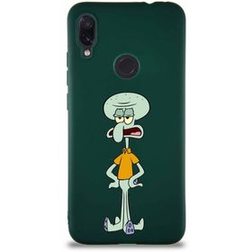 Printify Xiaomi Redmi Note 7 Soft Premier Kapak Squidward Dokunaç Tasarımlı Silikon Cep Telefonu Kılıfı