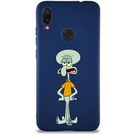 Printify Xiaomi Redmi Note 7 Soft Premier Kapak Squidward Dokunaç Tasarımlı Silikon Cep Telefonu Kılıfı