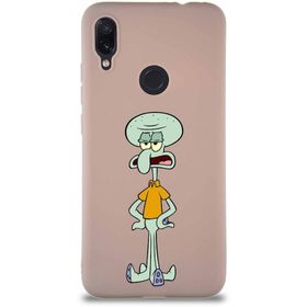 Printify Xiaomi Redmi Note 7 Soft Premier Kapak Squidward Dokunaç Tasarımlı Silikon Cep Telefonu Kılıfı