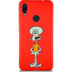 Printify Xiaomi Redmi Note 7 Soft Premier Kapak Squidward Dokunaç Tasarımlı Silikon Cep Telefonu Kılıfı
