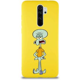PrintiFy Xiaomi Redmi Note 8 Pro Soft Premier Kapak Squidward Dokunaç Tasarımlı Silikon Cep Telefonu Kılıfı