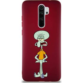 PrintiFy Xiaomi Redmi Note 8 Pro Soft Premier Kapak Squidward Dokunaç Tasarımlı Silikon Cep Telefonu Kılıfı