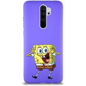 PrintiFy Xiaomi Redmi Note 8 Pro Soft Premier Kapak Sünger Bob Tasarımlı Silikon Cep Telefonu Kılıfı