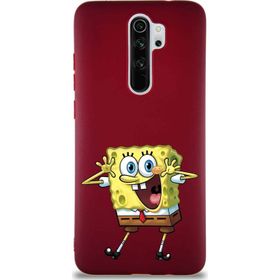 PrintiFy Xiaomi Redmi Note 8 Pro Soft Premier Kapak Sünger Bob Tasarımlı Silikon Cep Telefonu Kılıfı
